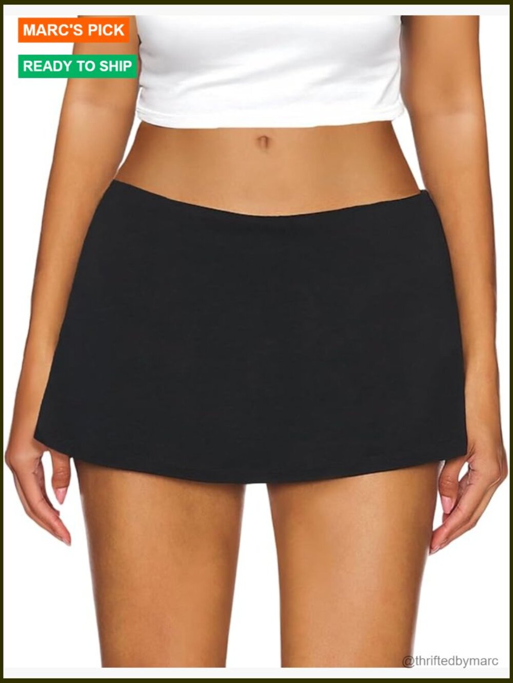Low Waist Micro Mini Skort with Built-in Shorts Stretch Fabric Summer Outfit